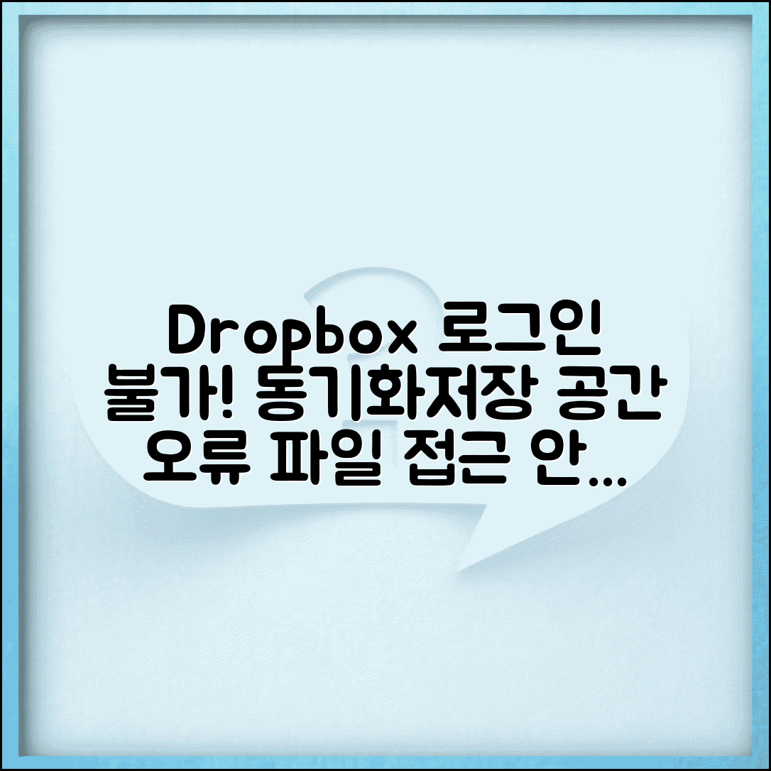 드롭박스 로그인 불가 클라우드 | Dropbox 계정 동기화 오류나 저장 공간 문제로 파일 접근 불가
