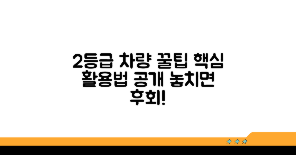 2등급 차량 꿀팁 활용법