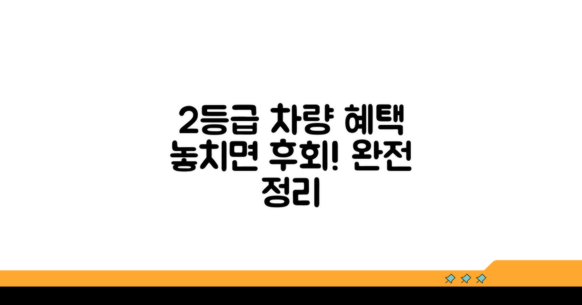 2등급 차량 혜택 완전정리