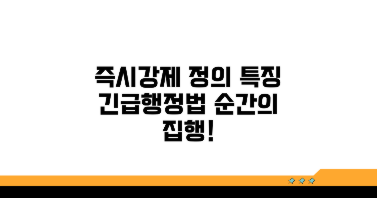 행정법상 즉시강제 정의와 특징