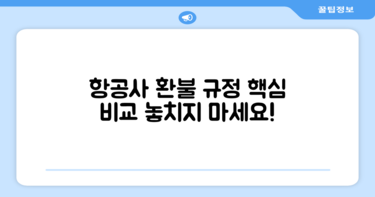 항공사별 환불 규정 비교