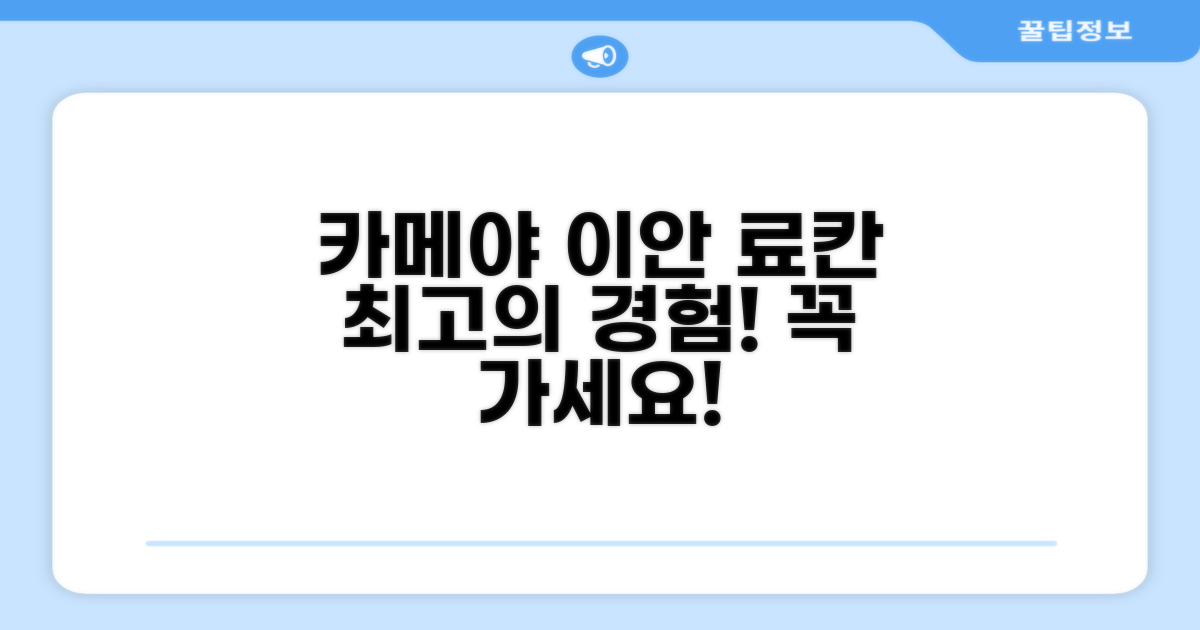 카메야 이안 료칸 총평