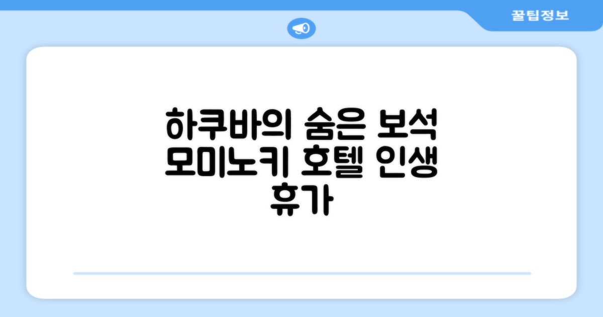 하쿠바의 숨은 보석, 모미노키 호텔에서 보낸 휴가
