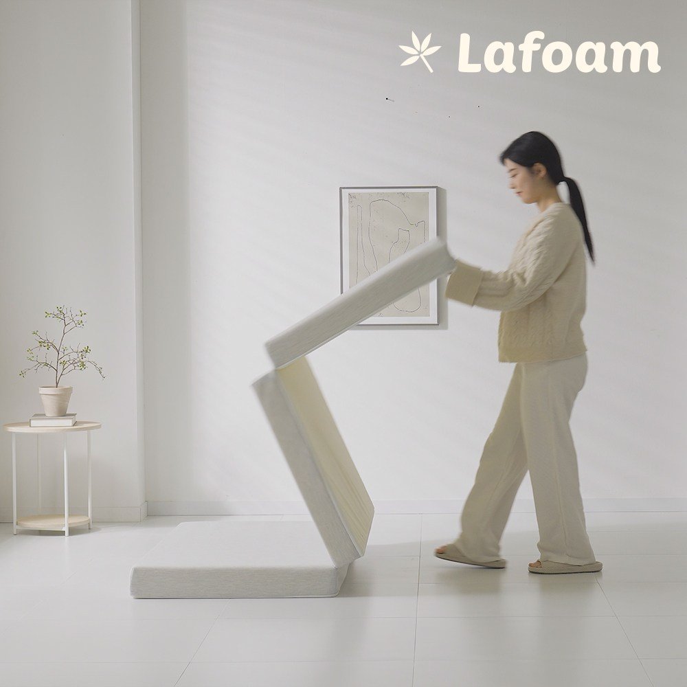 라폼 하이브리드 3단 접이식 천연라텍스 토퍼 매트리스 10cm쿠폰할인 상세 이미지 1