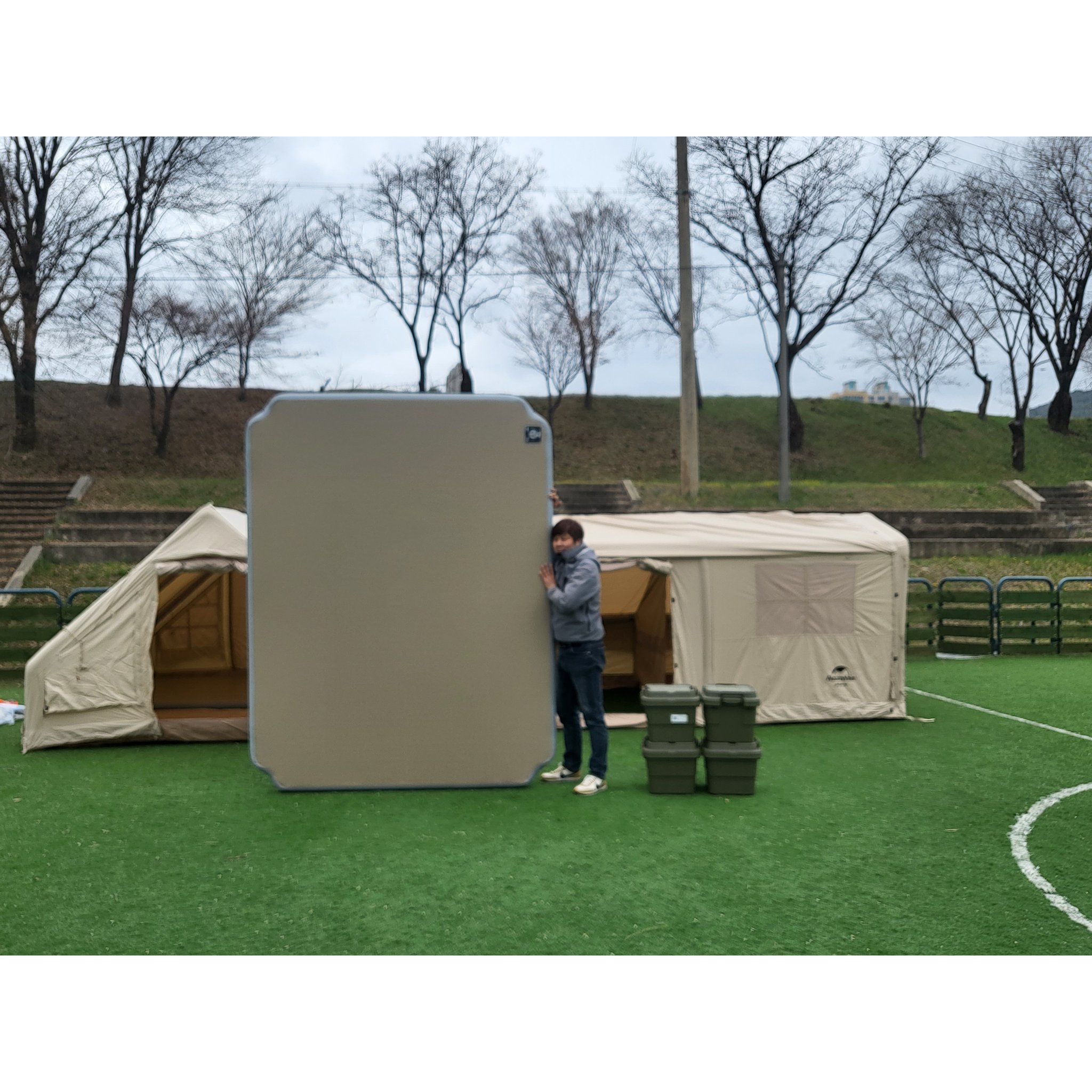 특허받은 네이처하이크 에어텐트6.3 전용매트 맞춤 에어매트 12 12x장박 피믹, 12Y용 회색컬러 당일발송 205×270×10 상세 이미지 2