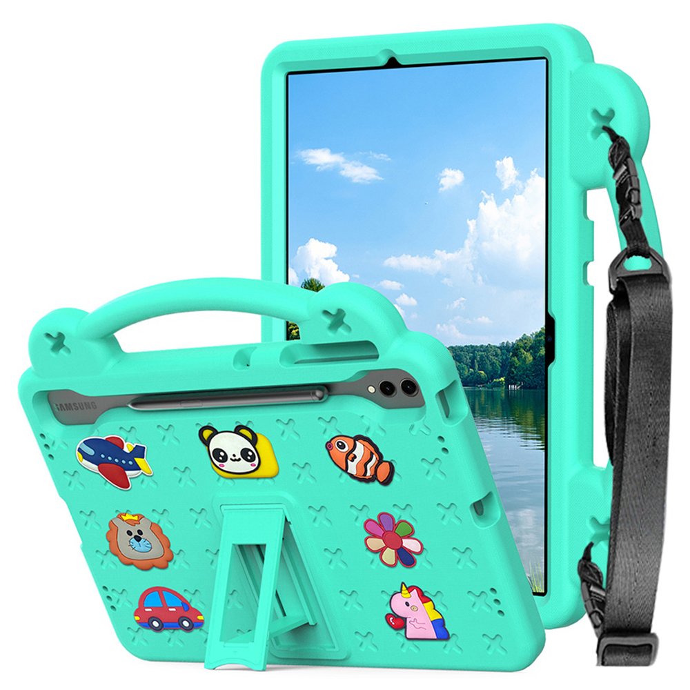 갤럭시탭 S9 FE 플러스 케이스 범퍼 유아 키즈 에바폼 애니멀비츠 민트, 탭 S9 FE+/S9+ 상세 이미지 1