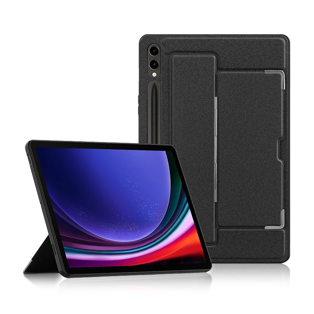 갤럭시탭 S9 FE 플러스 케이스 범퍼 세로 거치 킥스탠드 킥쉘 블랙, 탭 S9 FE+/S9+ 상세 이미지 2