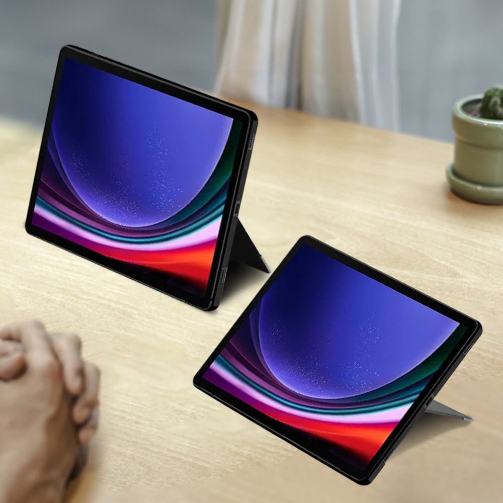 갤럭시탭 S9 FE 플러스 케이스 범퍼 세로 거치 킥스탠드 킥쉘 블랙, 탭 S9 FE+/S9+ 상세 이미지 1