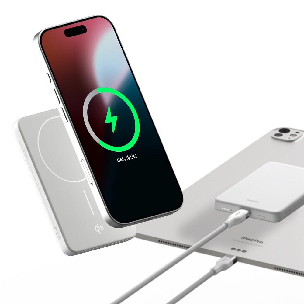 Qi2 15W 맥세이프 초슬림 고속 보조배터리 5000mAh QB310 블랙 상세 이미지 2