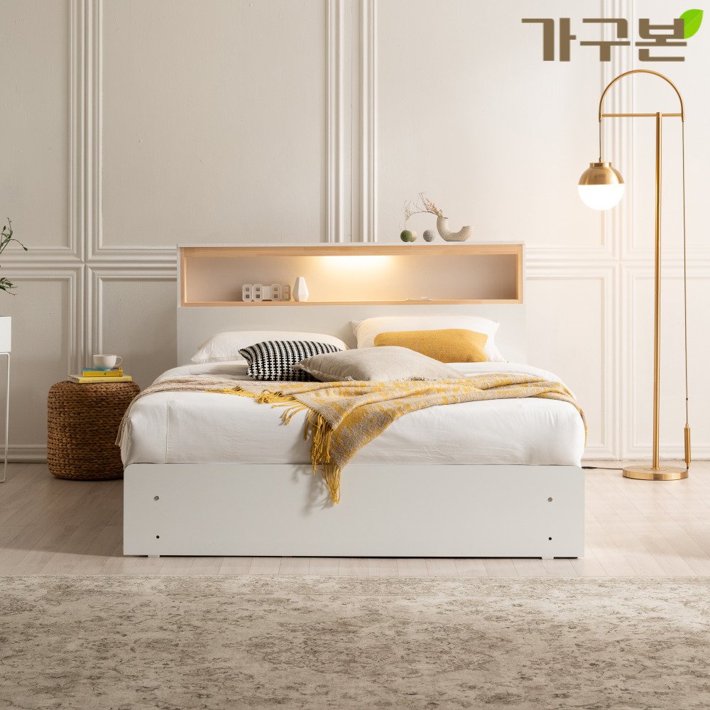 노아 슈퍼싱글 편백침대프레임 중학생 서랍형침대 화이트 상세 이미지 1