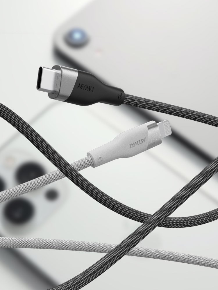 우븐 USB C타입 to 라이트닝 8핀 MFi 고속충전 케이블 블랙, 1개, 1m 상세 이미지 2