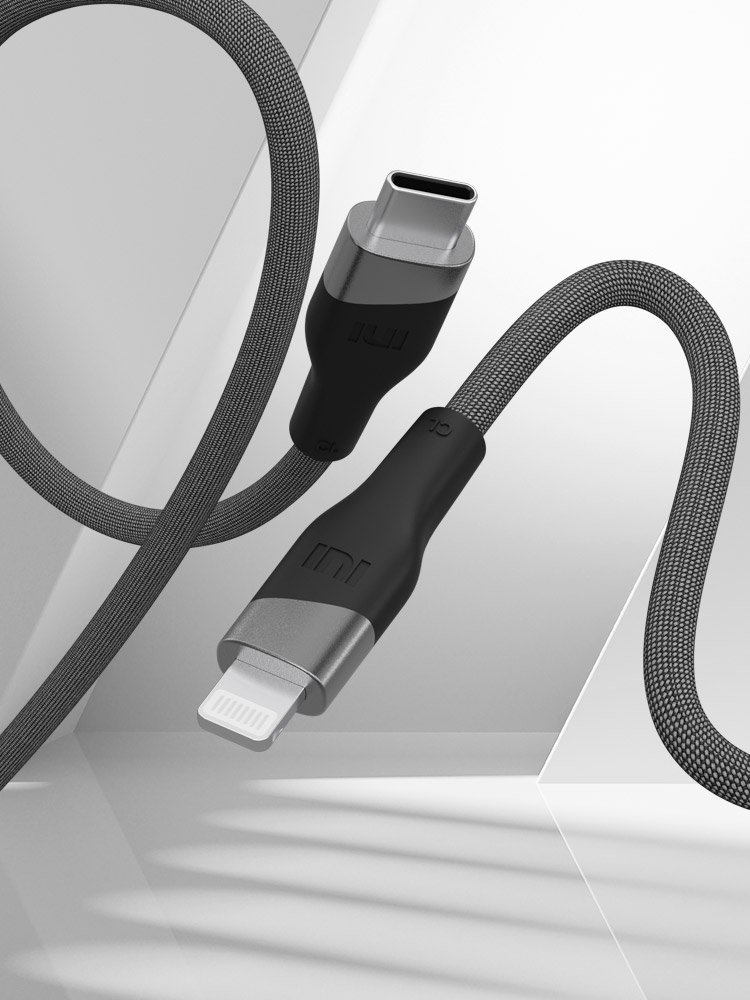 우븐 USB C타입 to 라이트닝 8핀 MFi 고속충전 케이블 블랙, 1개, 1m 상세 이미지 1