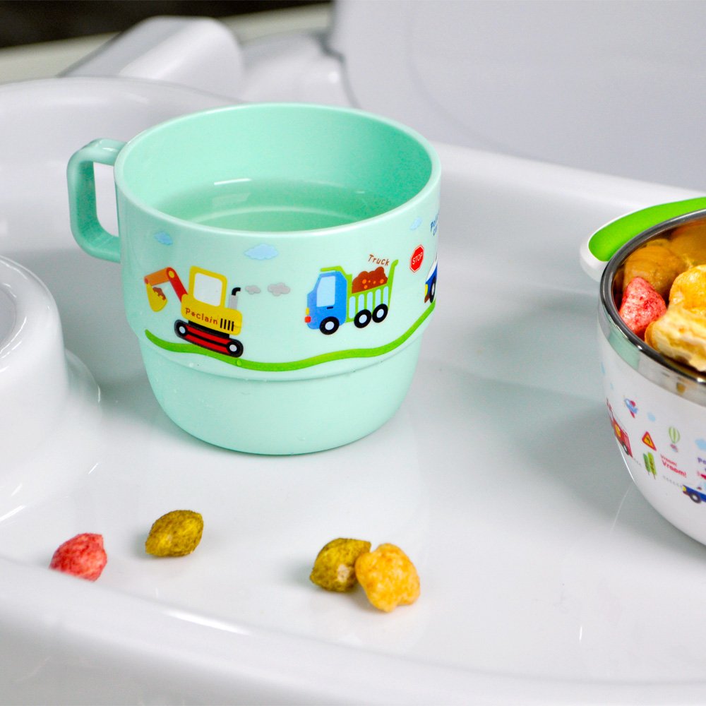 부릉부릉 손잡이 유아컵 3개 세트 아기물컵 어린이집 자기주도 한손 양치컵 민트 상세 이미지 1