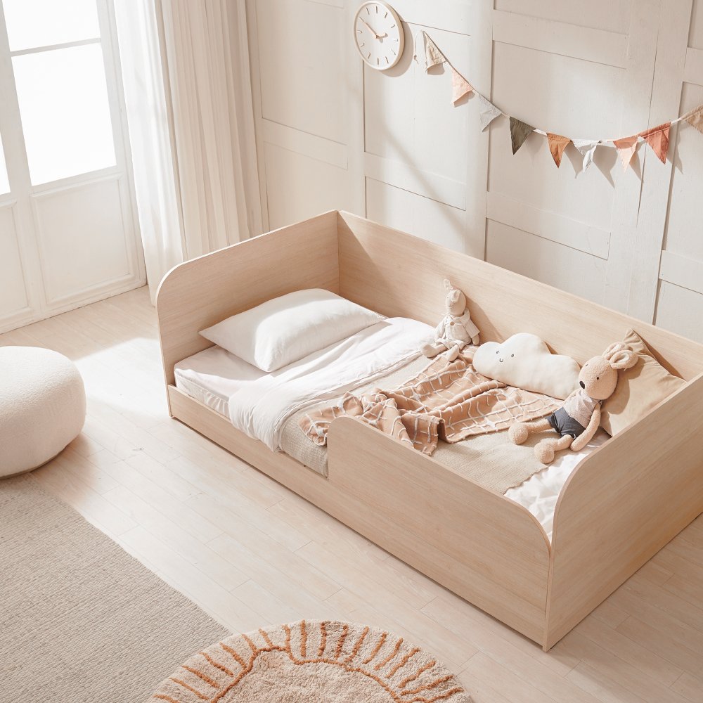 장인가구 뉴피터 E0등급 저상형 어린이 데이베드 침대 프레임 S 일반형+파워본넬+가드 상세 이미지 2