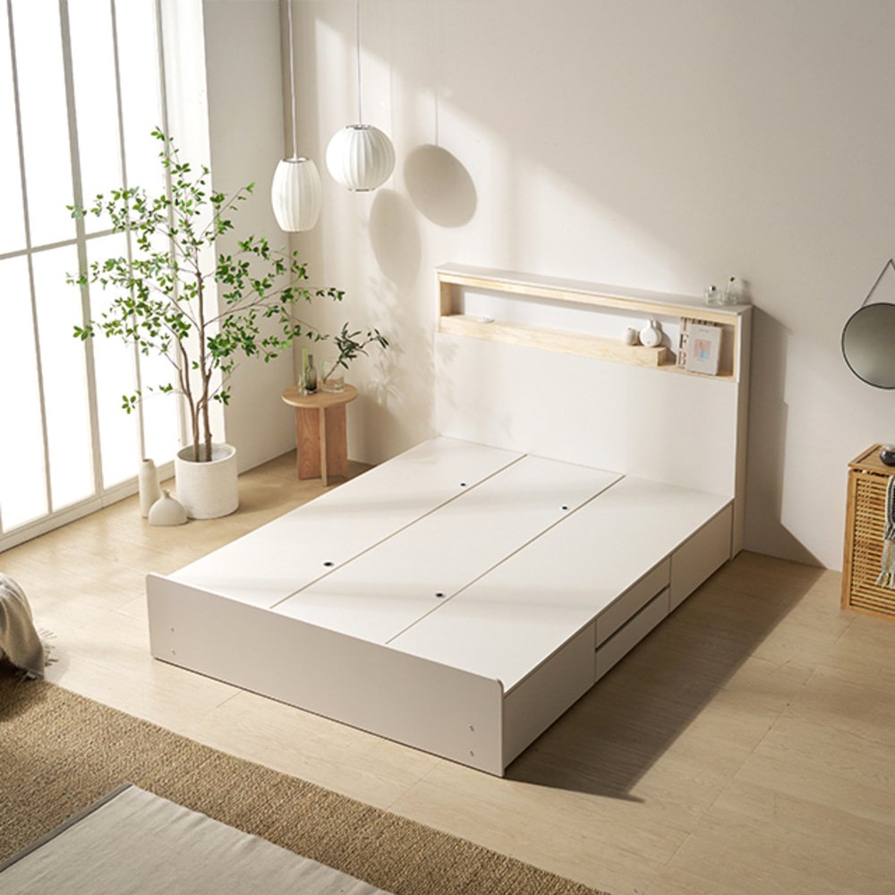 까사홈 헤이미 8271 수납형 LED 편백침대 퀸사이즈 프레임 상세 이미지 1