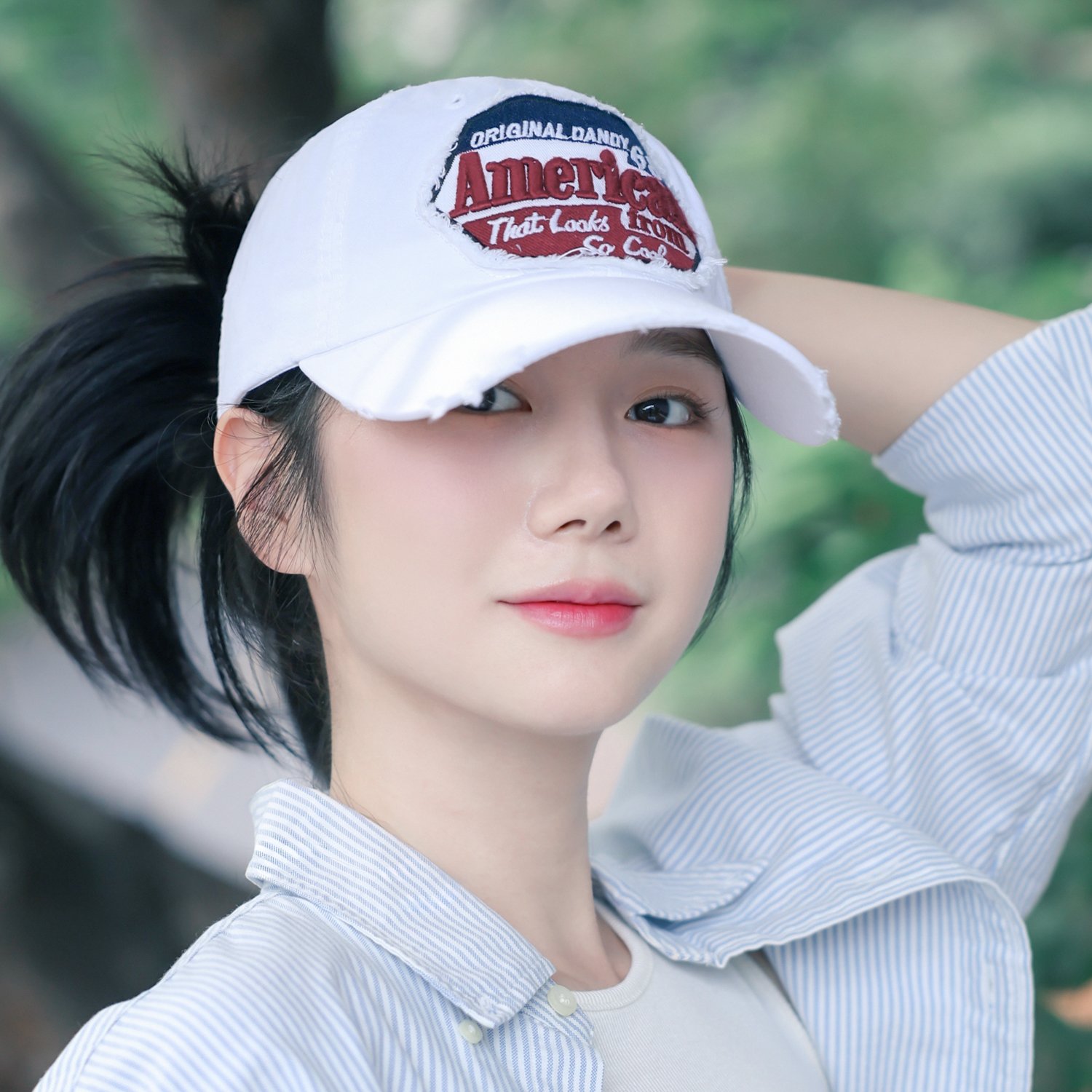 국내생산 American 레터링 워싱 볼캡 여성 빈티지 캡모자 남녀공용 커플 야구모자 상세 이미지 2
