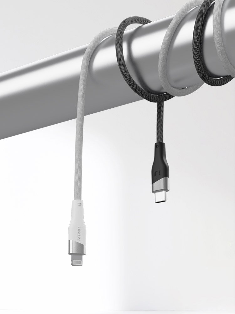 우븐 USB C타입 to 라이트닝 8핀 MFi 고속충전 케이블 블랙, 1개, 1m 상세 이미지 2