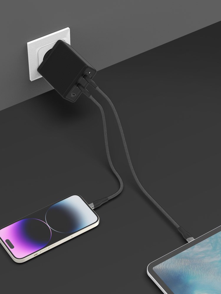 우븐 USB C타입 to 라이트닝 8핀 MFi 고속충전 케이블 블랙, 1개, 1m 상세 이미지 1