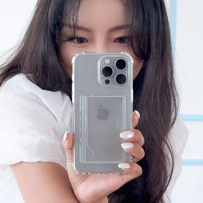 168cm 아이폰 카드수납 케이스 범퍼 클리어 투명, 아이폰16 프로 맥스 상세 이미지 2